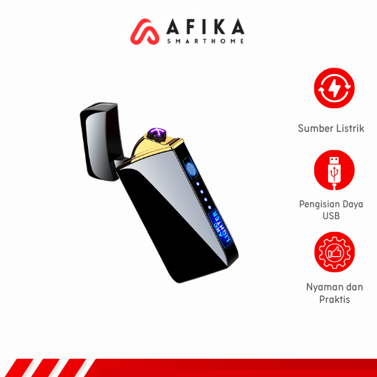 Korek Api Elektrik Plasma Pulse Arc Lighter LED