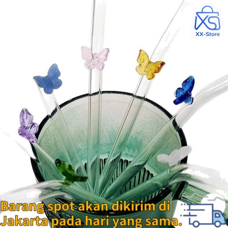 Sedotan  Kaca TranSparan / Sedotan Estetik / Pembersih Sedotan / Sedotan Kaca Murah / sedotan kaca b