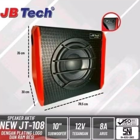 Subwoofer aktif JB Tech JT-108 Bastube kotak 10 Inch BassBox