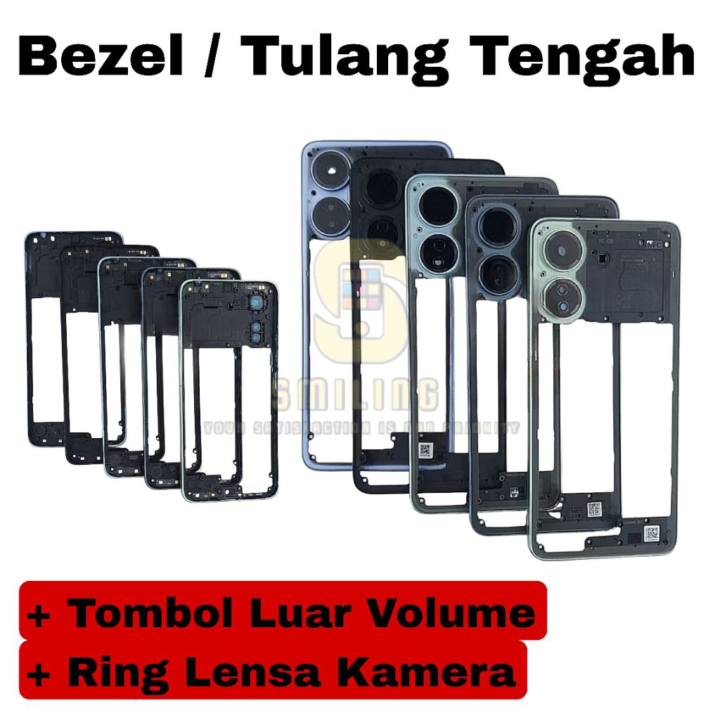 BEZEL BAZEL TUTUP MESIN REDMI 13C / POCO C65 TULANG TENGAH NEW
