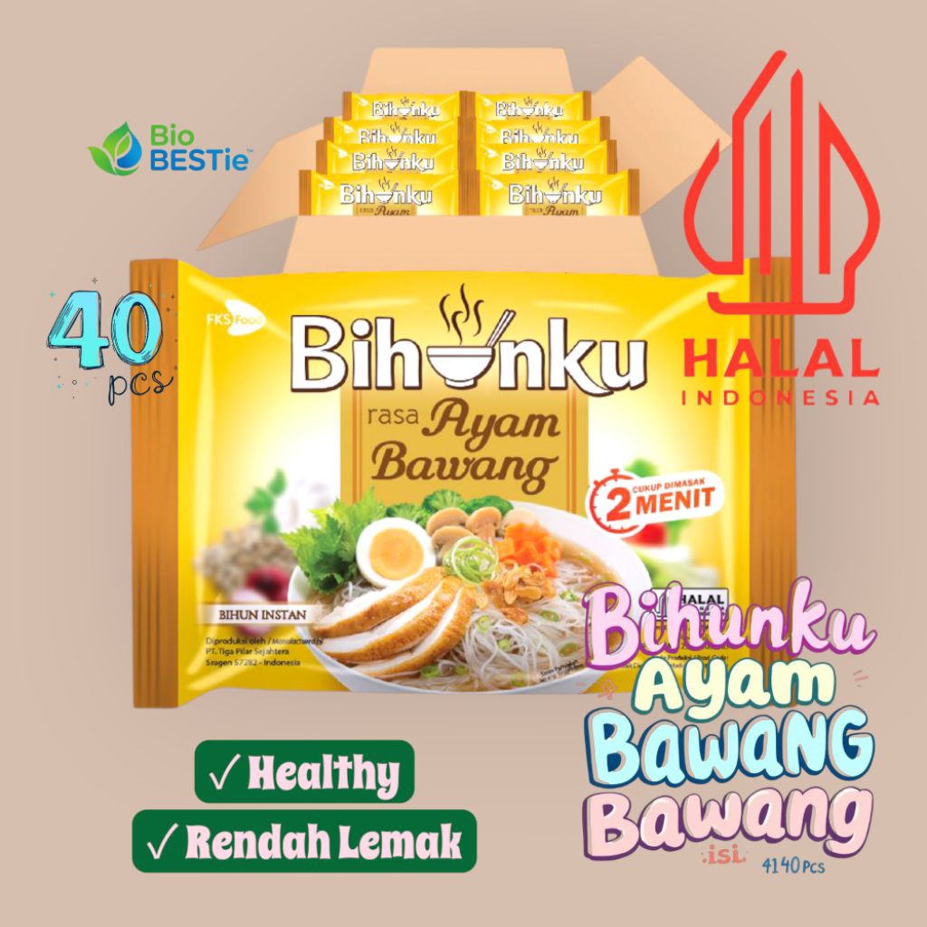 

Bihunku Instan - Ayam Bawang - 1 Karton - 40 Pcs - 55gr