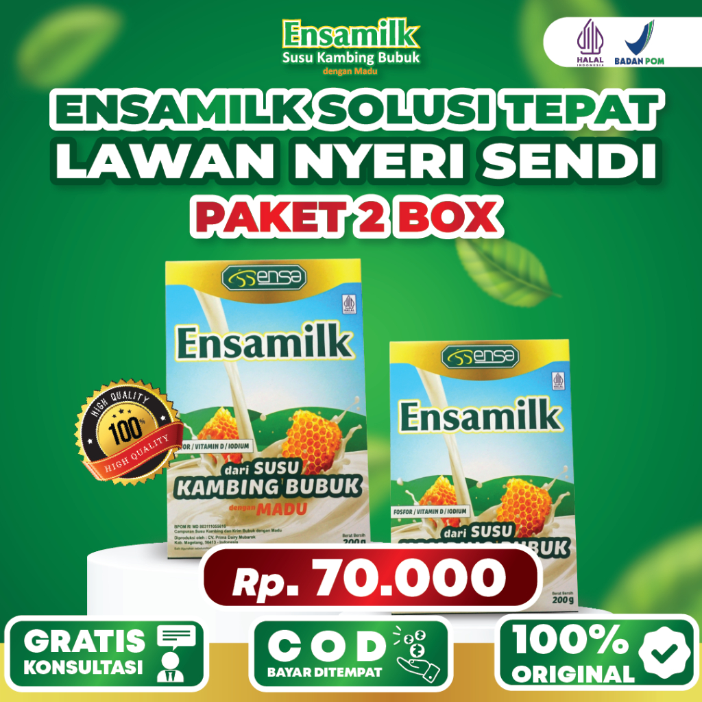 

PROMO 2 BOX ENSAMILK Susu Kambing Etawa Plus Madu-- Atasi Masalah Tulang Sendi