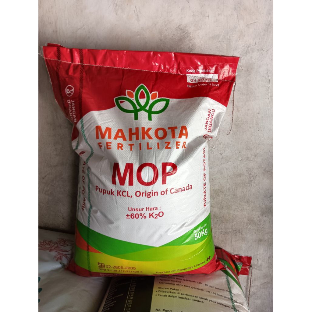pupuk KCL mahkota MOP origin kanada kemasan 50kg