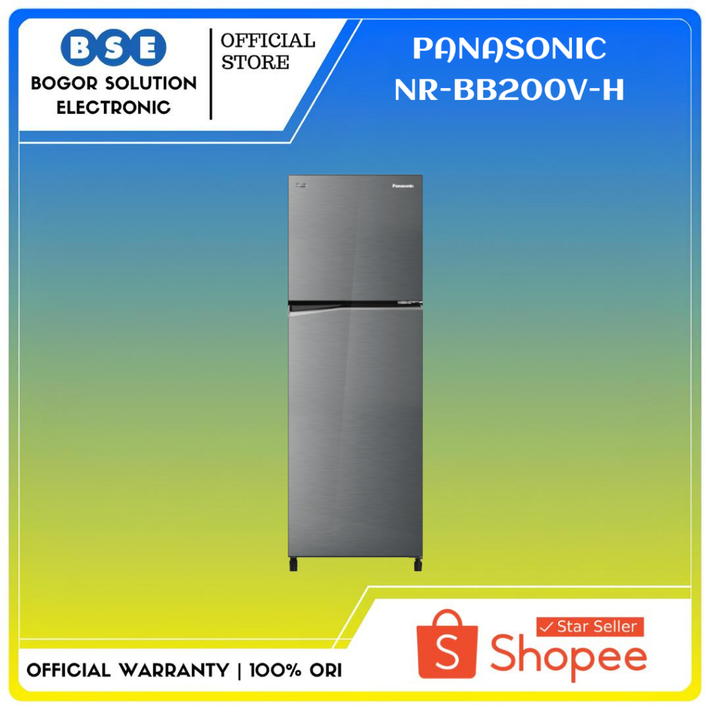 Kulkas 2 Pintu Inverter PANASONIC NR-BB200V-H 196 liter NRBB200VH 196L