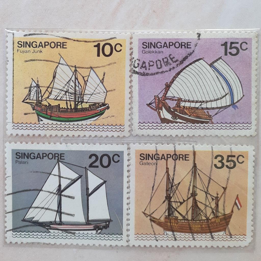 Perangko Singapura Ships Tahun 1980-1984 set 4pcs