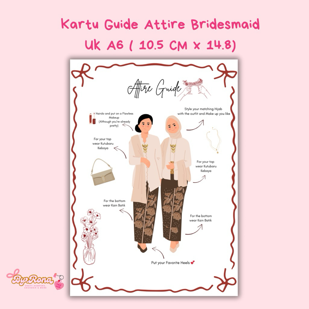 [1 hari jd] Kartu Attire Guide | Guide Attire Bridesmaid | Kartu Bridesmaid Guide Attire Aesthetic |
