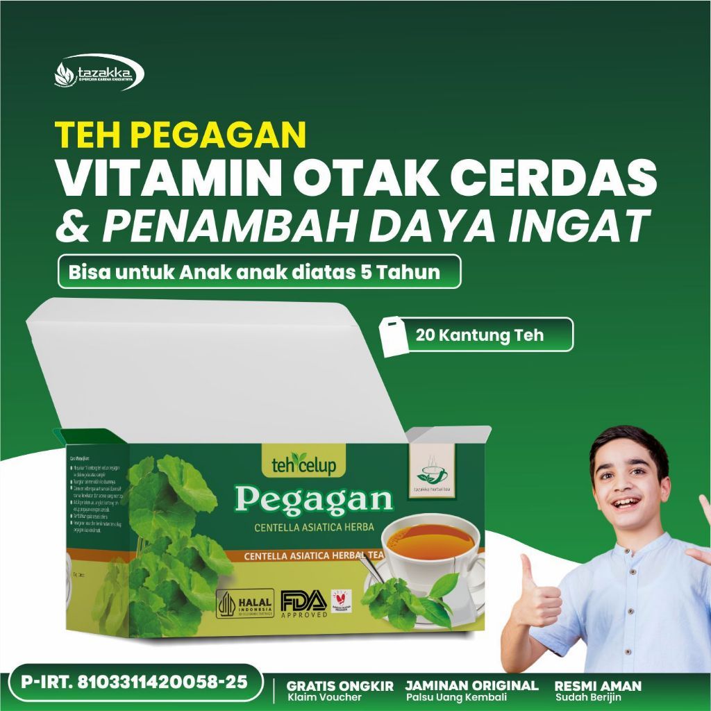 

TEH HERBAL ALAMI DAUN PEGAGAN TAZAKKA ORIGINAL KECERDASAN OTAK Herbal Antidepresan Insomnia Ampuh Obat Sakit Kepala Pusing Vitamin Daya Ingat Dewasa dan Kecerdasan Anak
