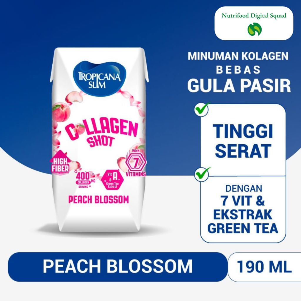 

TropicanaSlim Collagen Peach Blossom 190mL (6pcs)