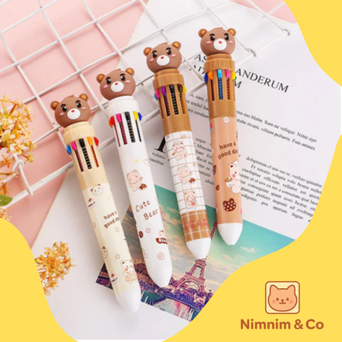

Bulpen Karakter Teddy Lucu 10 Warna Tinta / Bolpoin Karakter Beruang Lucu / Pulpen Mekanik 10 Warna Motif Teddy Bear