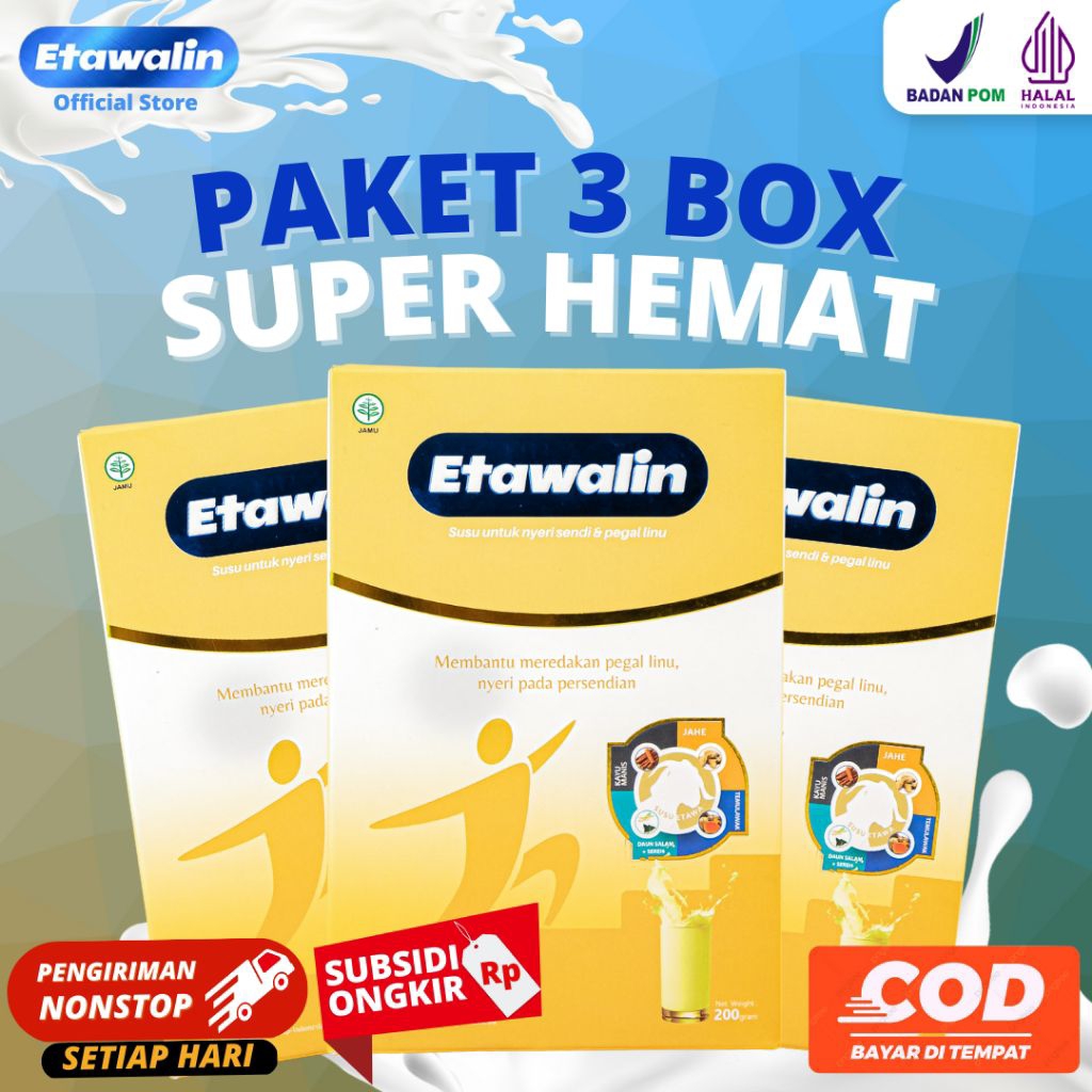 

ETAWALIN 3 BOX HERBAL SUSU ASLI ETAWA MENJAGA KESEHATAN TULANG DAN SENDI