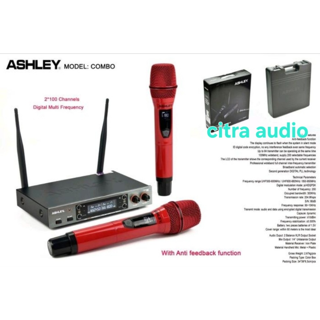 MICROPHONE ASHLEY COMBO MIC WIRELESS ASHLEY ORIGINAL / MIC WIRELESS ASHLEY ORIGINAL