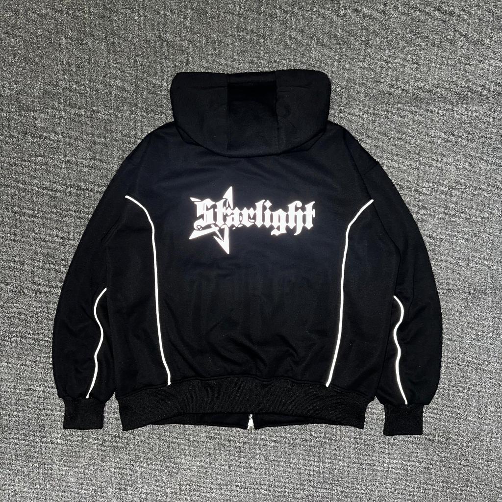 OFFLINE APPAREL Hoodie Boxy Double Zipper Starlight / Sablon Reflektif