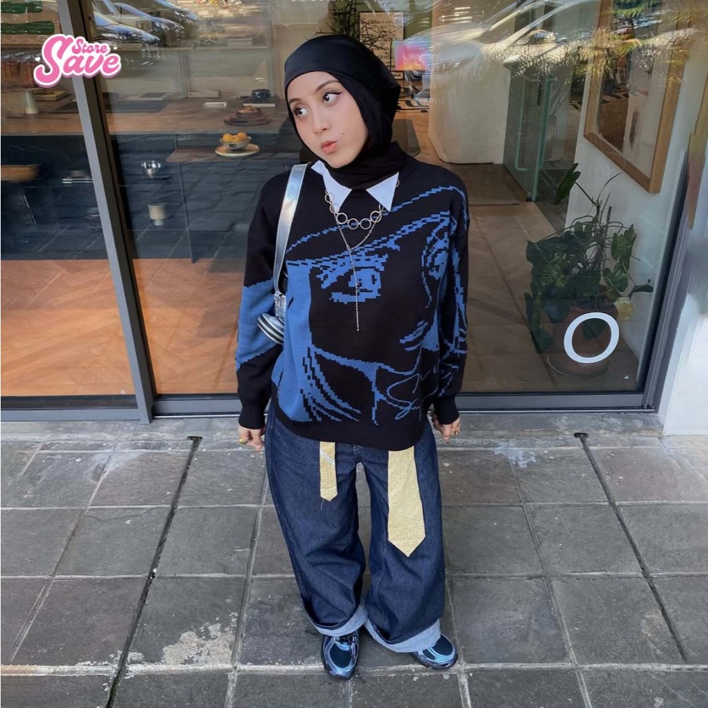 Kanzume Crewneck Sweater - Sweater Oversize Anime