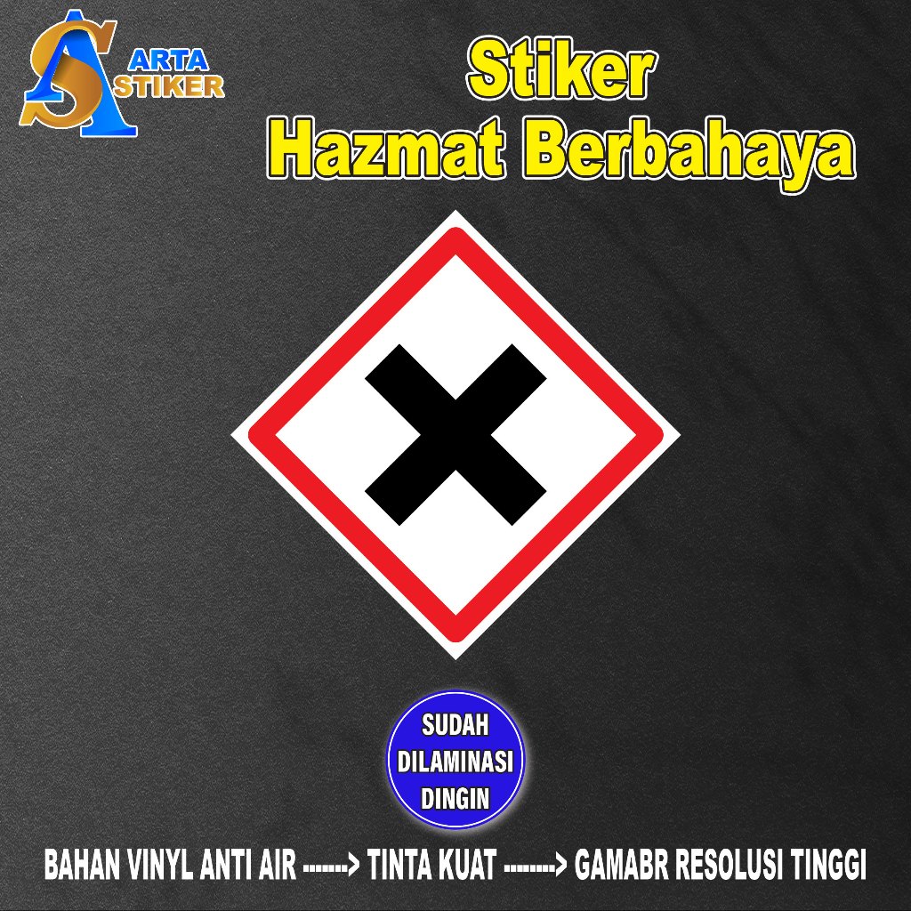 

040. Stiker label Simbol limbah B3 K3 Hazmat Berbahaya Bahan Vinyl Anti Air