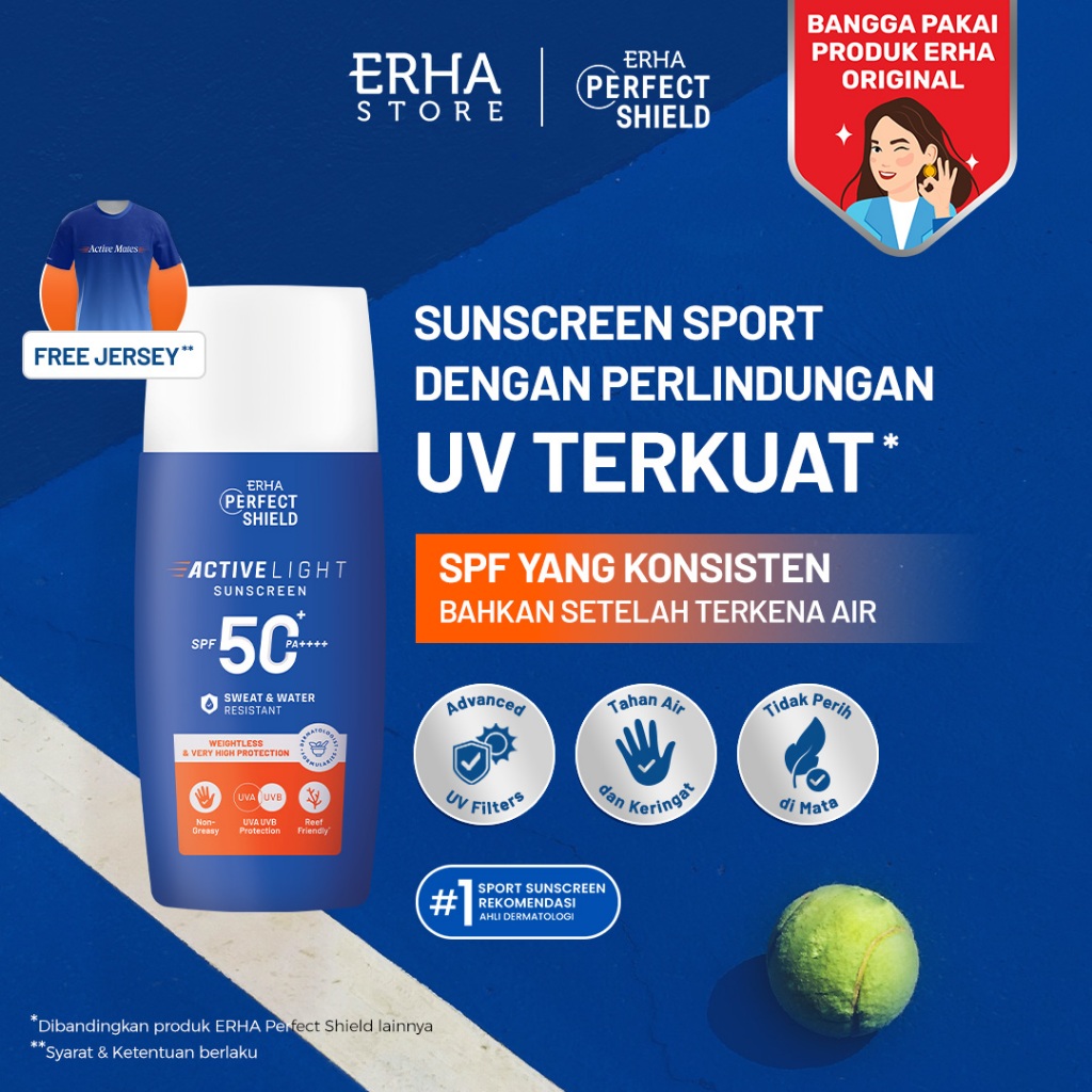 ERHA Perfect Shield Active Light Sunscreen SPF 50+ PA++++  -  Sport Suncscreen