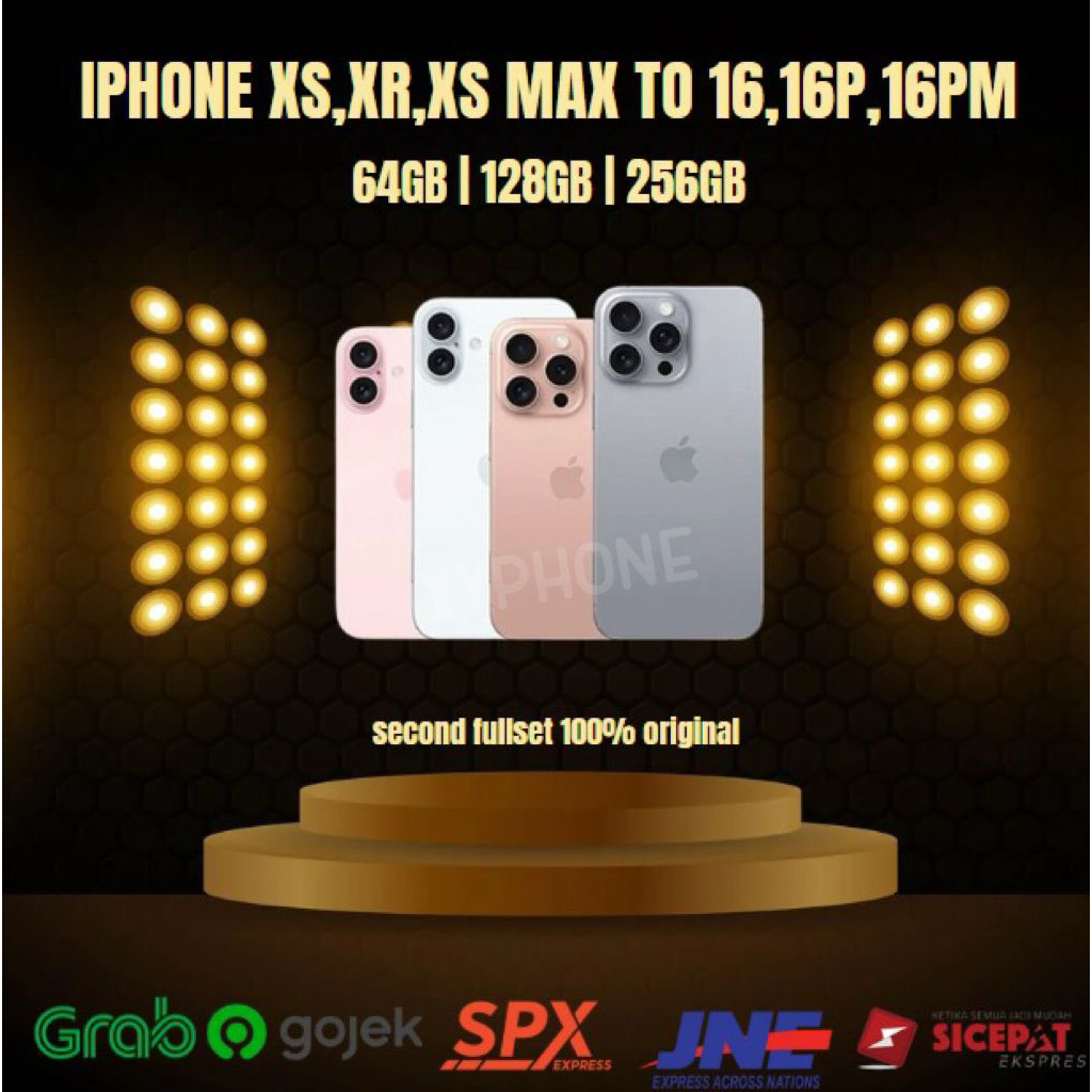 XS/XR/XS MAX to 16/16 PRO/16 PRO MAX 64GB/128GB/256GB Fullset Second 100% Original