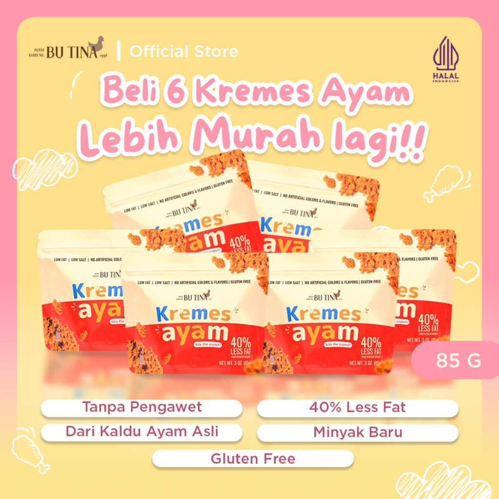 

Promo Kremes Ayam – Beli 6 Lebih Hemat! Camilan Gurih - 85g