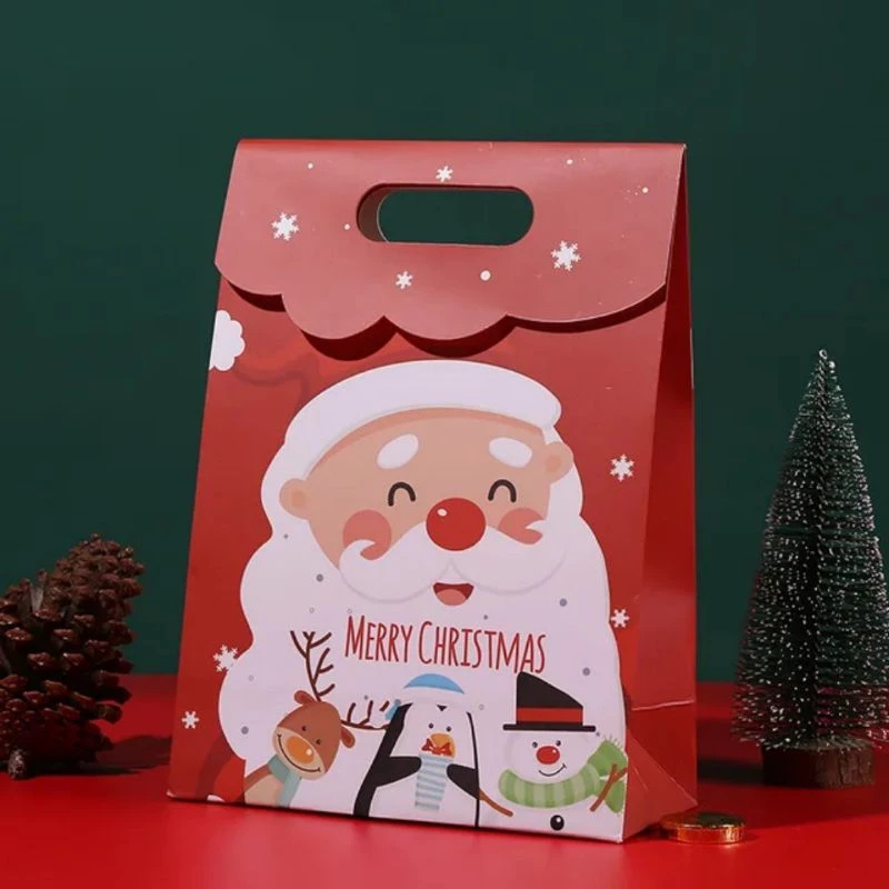 

Paperbag Merry Christmas Motif Santa Clause Senyum Paper Bag Hampers Natal Ukuran 26 x 19 x 9cm Bahan Tebal