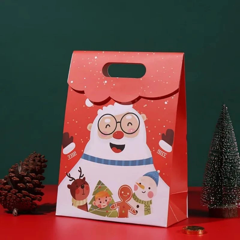 

Paperbag Merry Christmas Motif Santa Clause Kacamata Paper Bag Hampers Natal Ukuran 26 x 19 x 9cm Bahan Tebal
