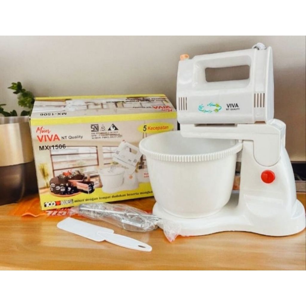 Mixer Mangkok VIVA - Stand Mixer Otomatis - Mixer Kue Merk VIVA - Mixer Pengaduk Kue Otomatis - Mixe