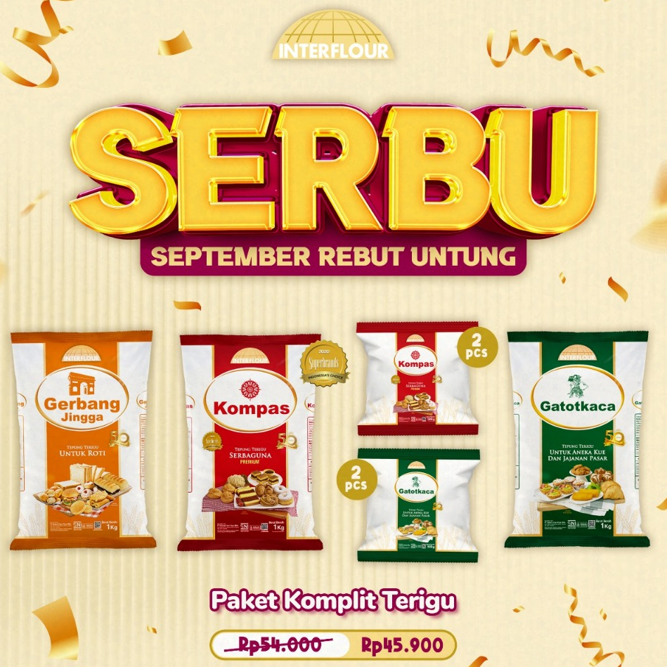 

Paket Komplit Terigu Serbaguna INTERFLOUR