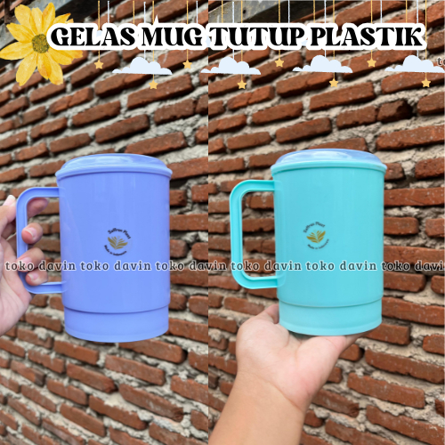 ( 6 PCS ) MUG TUTUP PLASTIK SAFFRON | GELAS TUTUP | CANGKIR TUTUP | GELAS PLASTIK | CANGKIR PLASTIK 