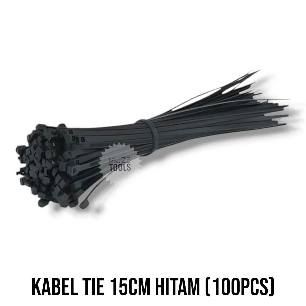 

[12 PCS] Kabel Tis 15 cm 150 mm Cable Ties Tie Nylon Nilon Hitam 100 pcs