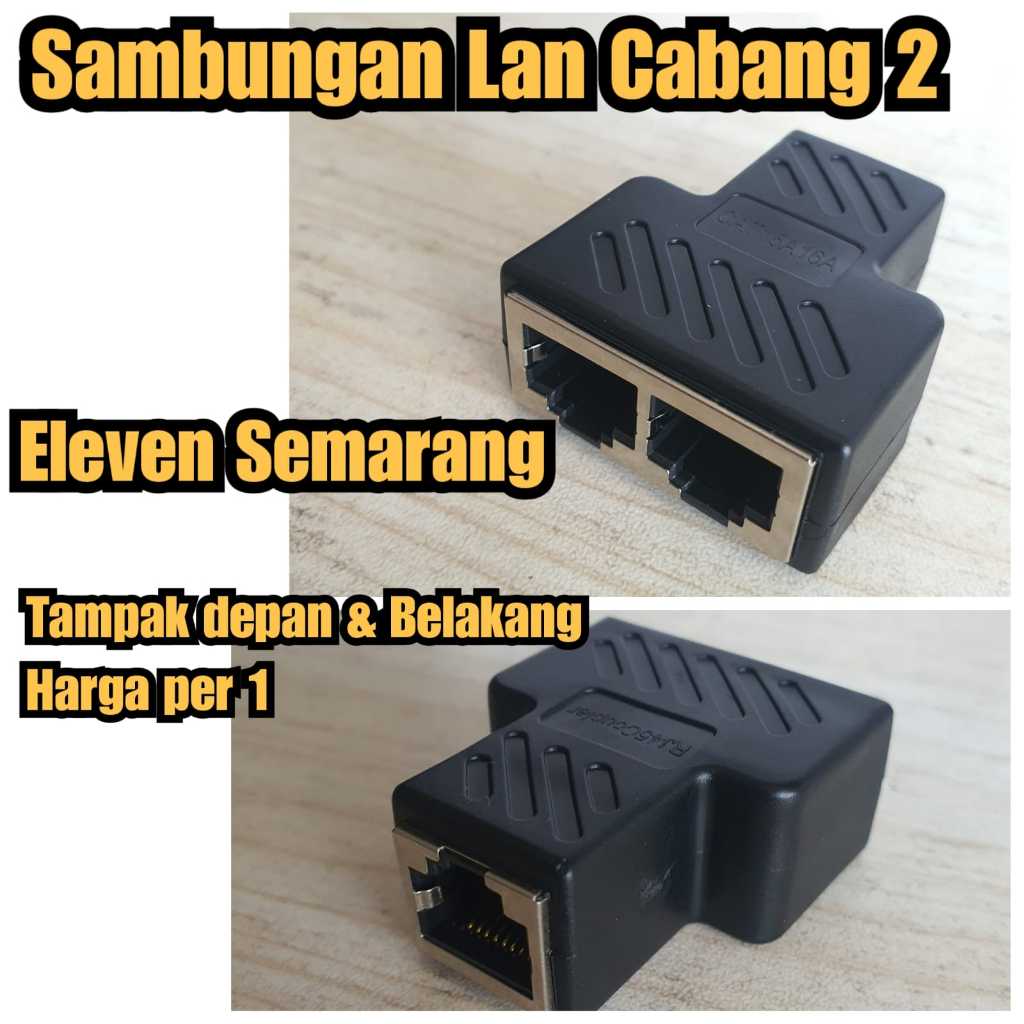 Pengganda Lan cabang 2 Sambungan lan cabang 2 Splitter Lan Konektor Lan 2 slot RJ45