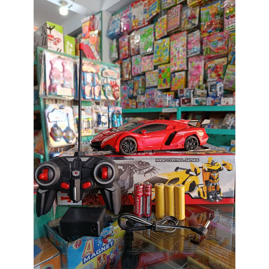 Mainan anak mobil remot car formation robot