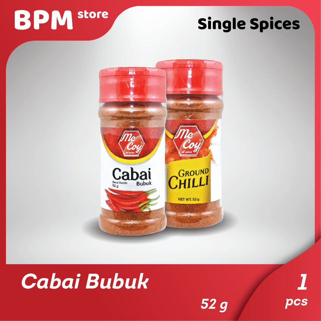 

McCoy Cabai Bubuk – 100% Cabai Asli | Pedas Alami | Bumbu Dapur Praktis