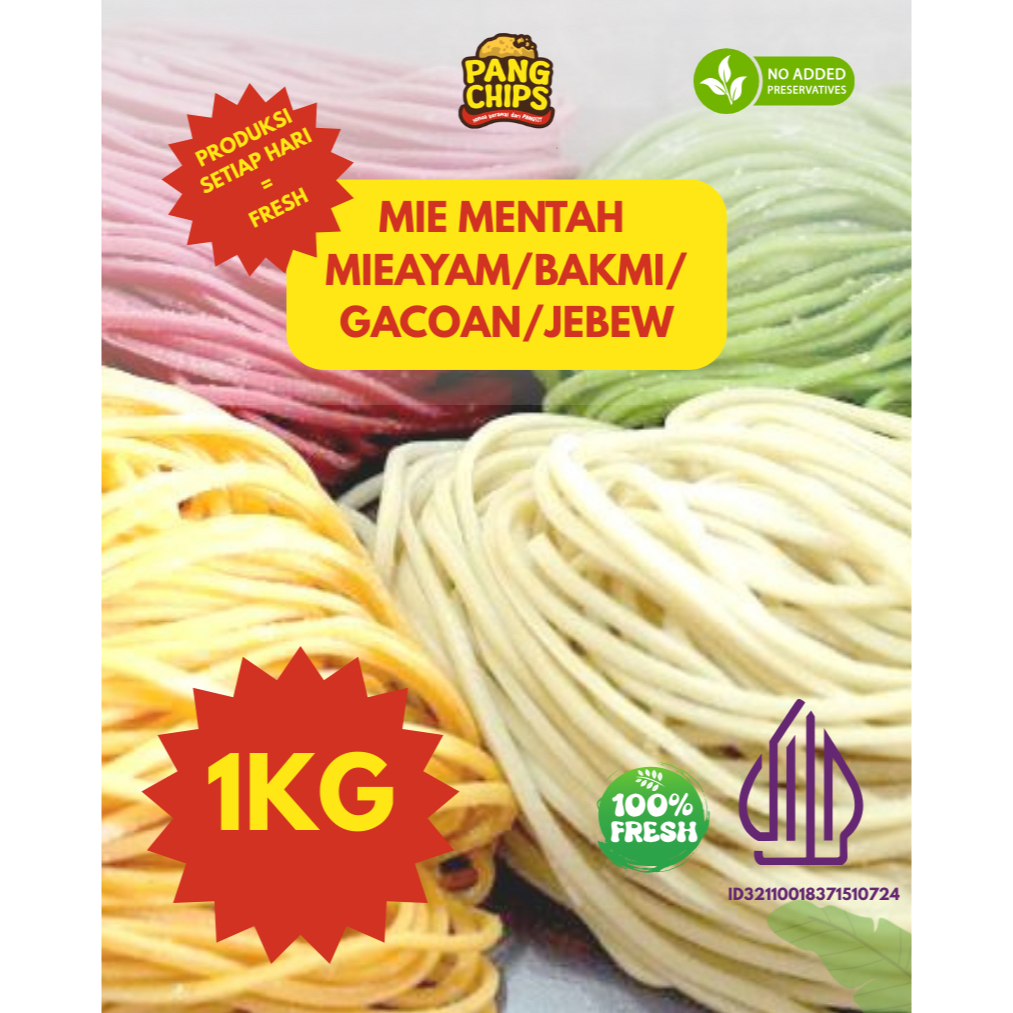 

Mie Mentah Fresh 1kg – Mie Ayam, Bakmi, Yamien, Mie Kocok, Gacoan, Jebew – Made by Order