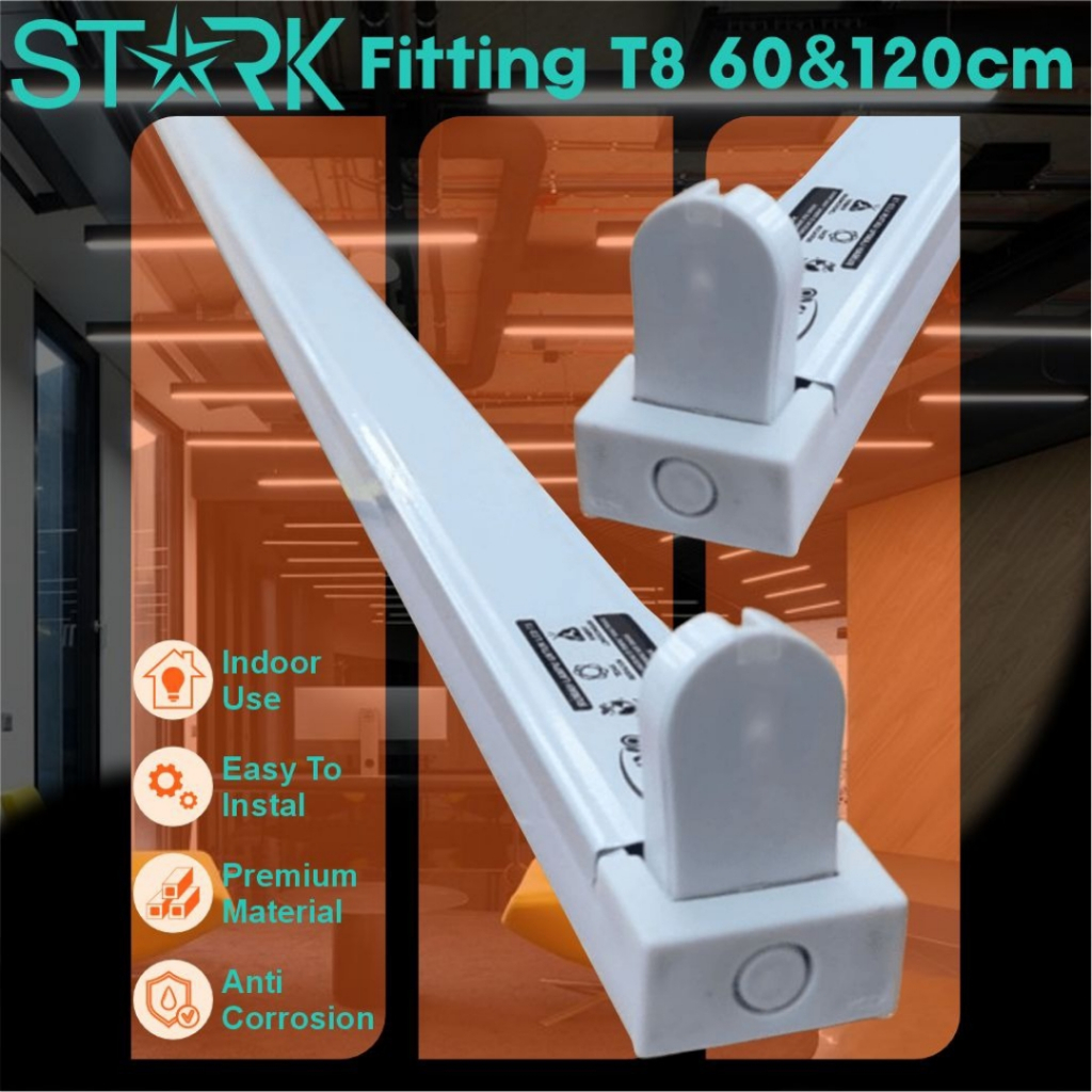 Kap Fitting Lampu T8 LED Stark 60cm 120cm
