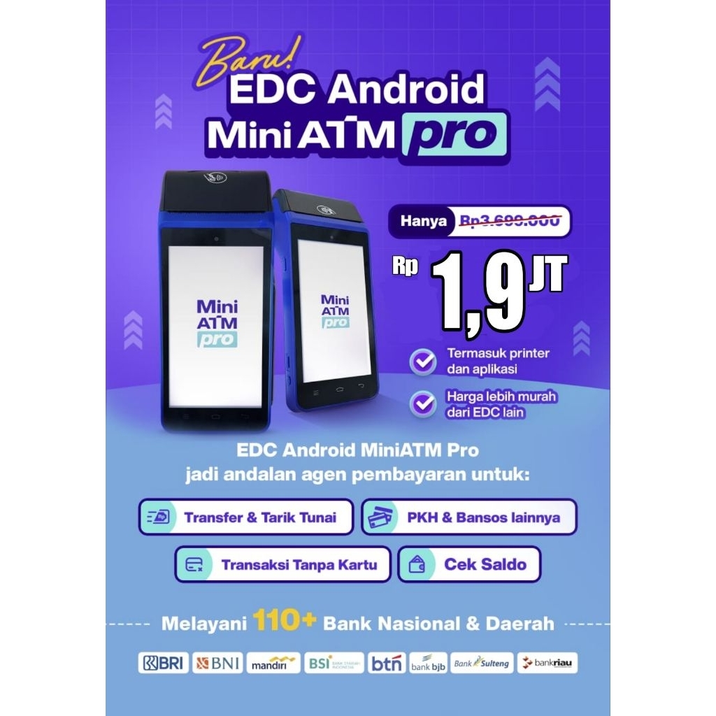MESIN EDC ANDROID MINI ATM PRO TERMURAH