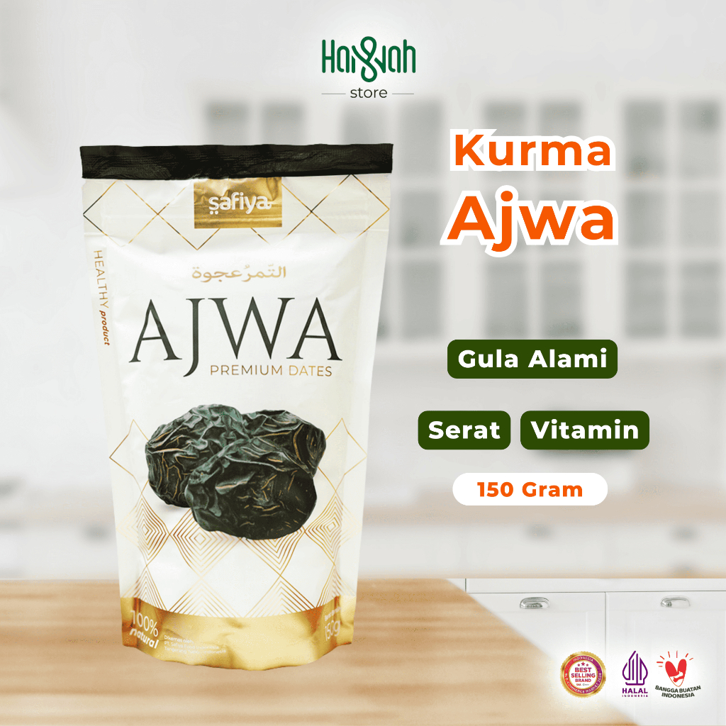 

Kurma Ajwa Safiya 150 Gram Kurma Nabi Asli Madinah Premium