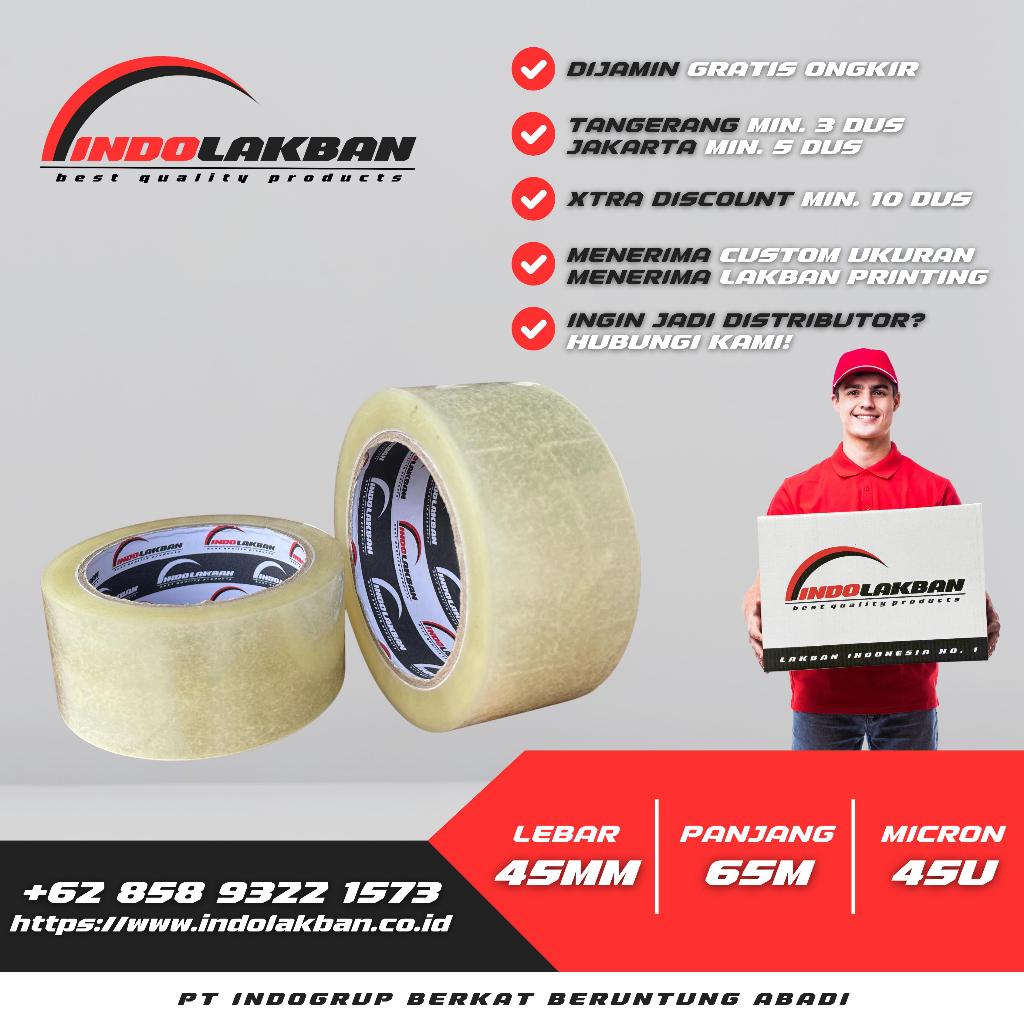 

( PER DUS ) INDOLAKBAN LAKBAN BENING 2 INCH 72 YARD 45 MICRON - 65 M