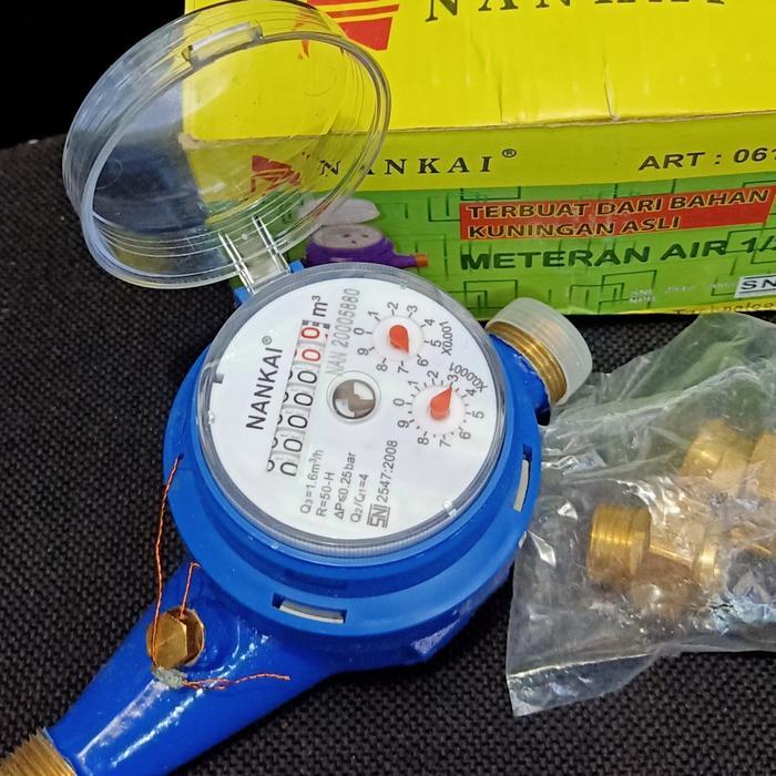 AMNB Meteran Air Kuningan 1/2'' -  AMNB Water Meter 1/2 Inch Body Kuningan Original Model Nankai
