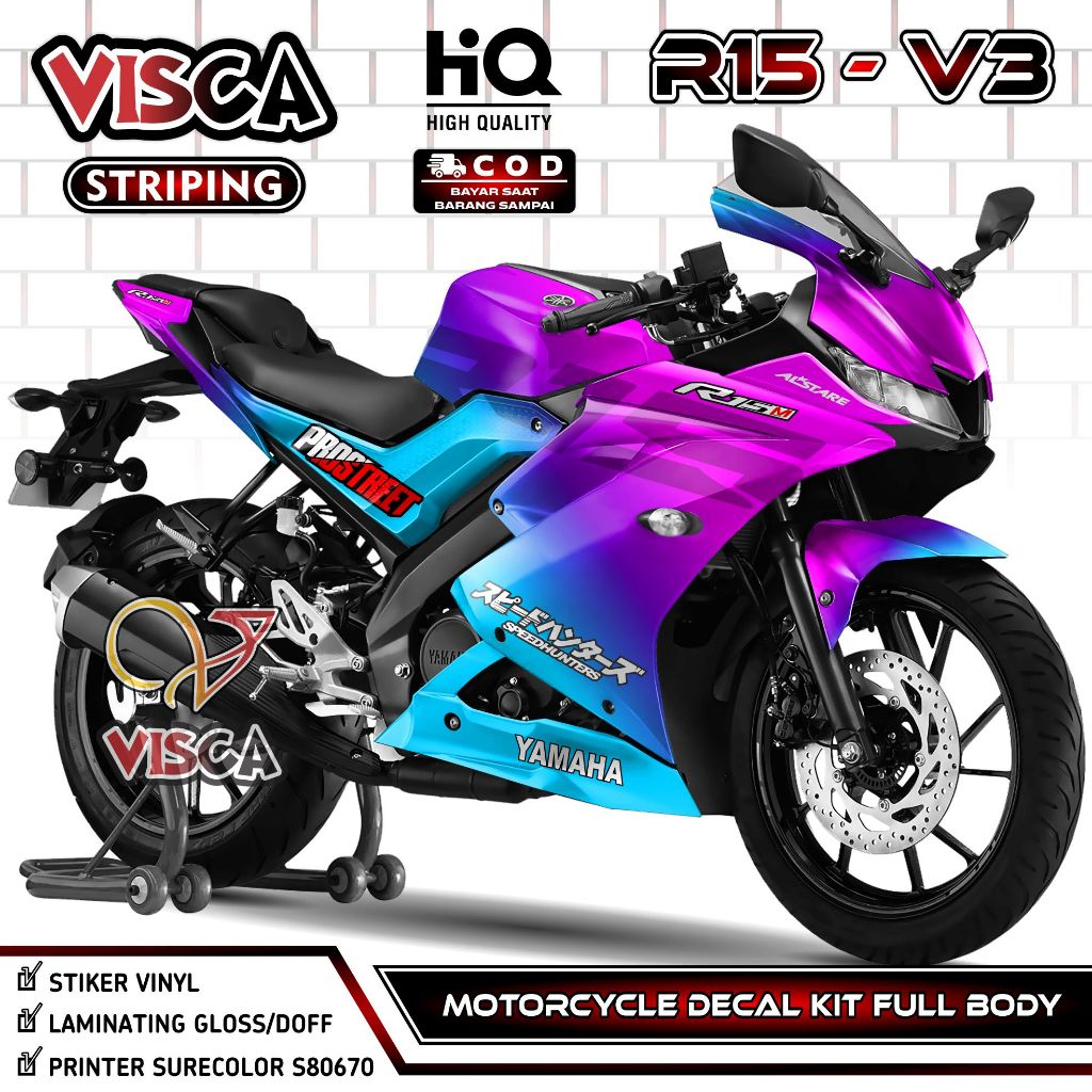 Decal R15 V3 Full Body - Stiker R15 V3 Full Body - Dekal R15 V3 Full Body - Striping R15 V3 Variasi 