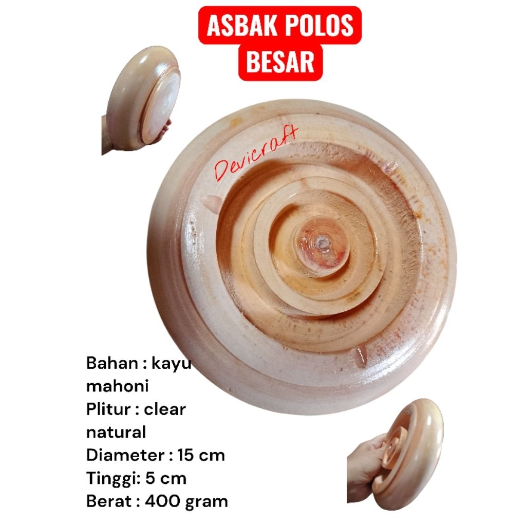 asbak kayu polos UKURAN BESAR asbak mahoni murah tempat sampah rokok