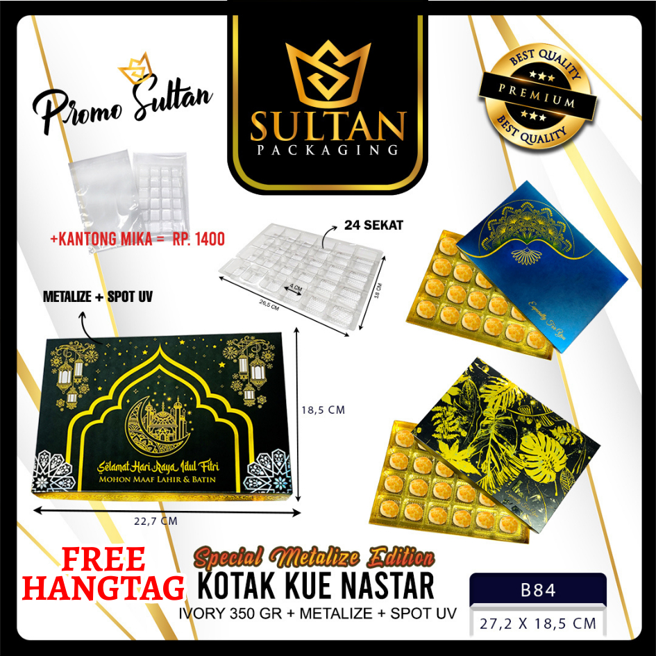 

Box Coklat Kotak Kue Nastar Mika Sekat Packaging Lebaran Murah - B84