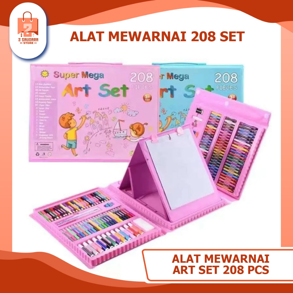 

Alat Mewarnai Crayon Art Set 208 PCS | Art Set 208 Pcs Super Lengkap