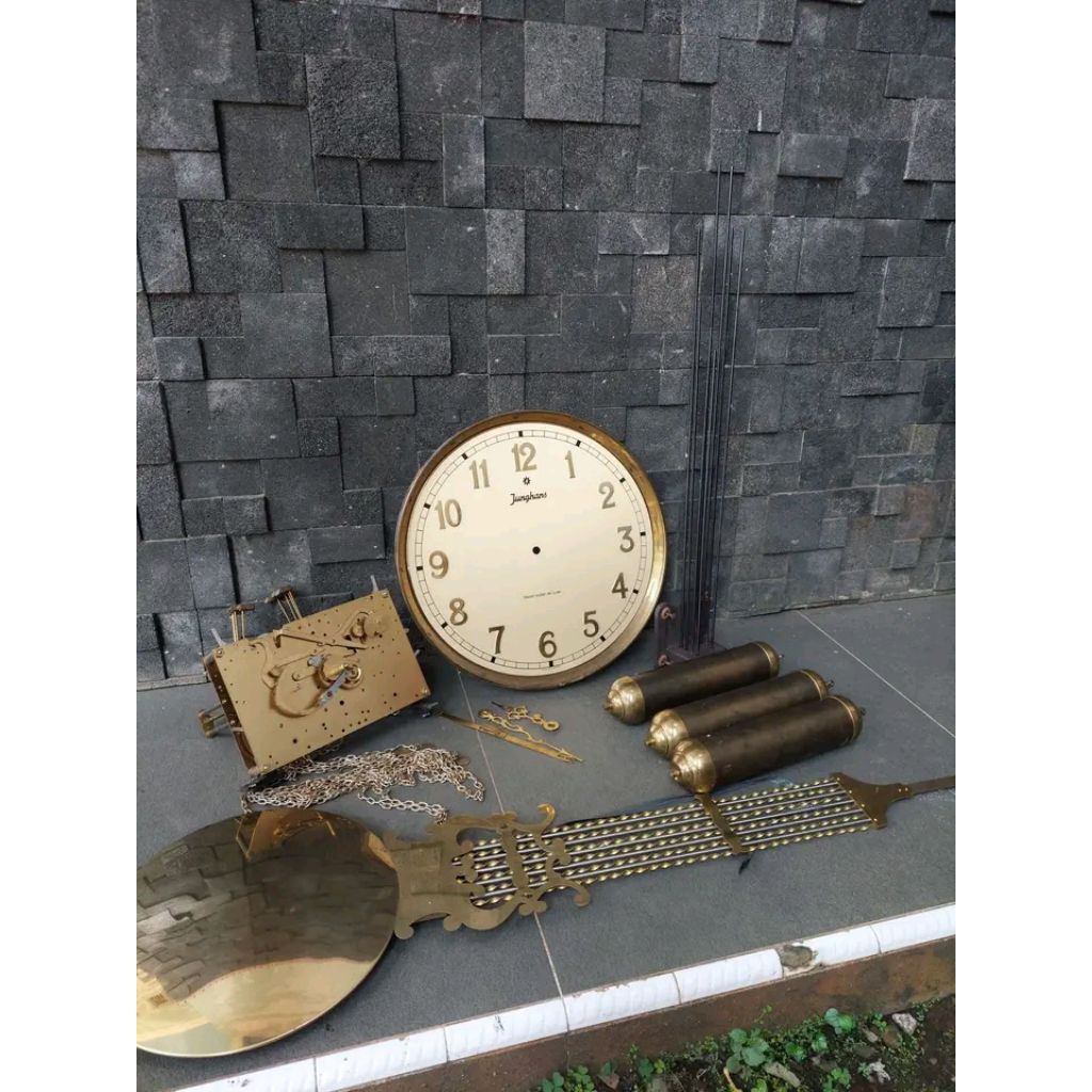 Jam kuno duduk Junghans germany Senar 8 Grandfather 23 cm