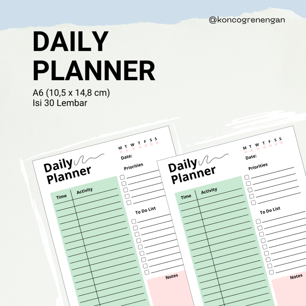 

Notepad Daily Planner A6 (10,5x14,8 cm)