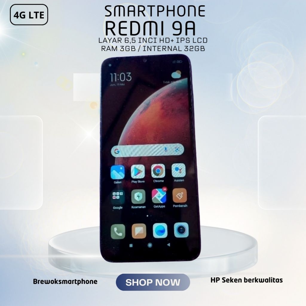 REDMI 9A RAM 3/32GB HP Seken Normal Original bukan Refurbish / HP Seken Murah Berkualitas