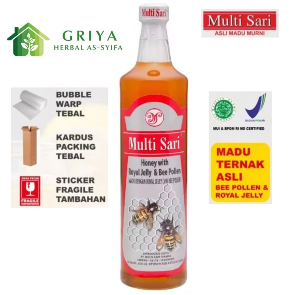 

Madu Multisari 650ml Madu Murni Asli Royal Jelly & Bee Pollen