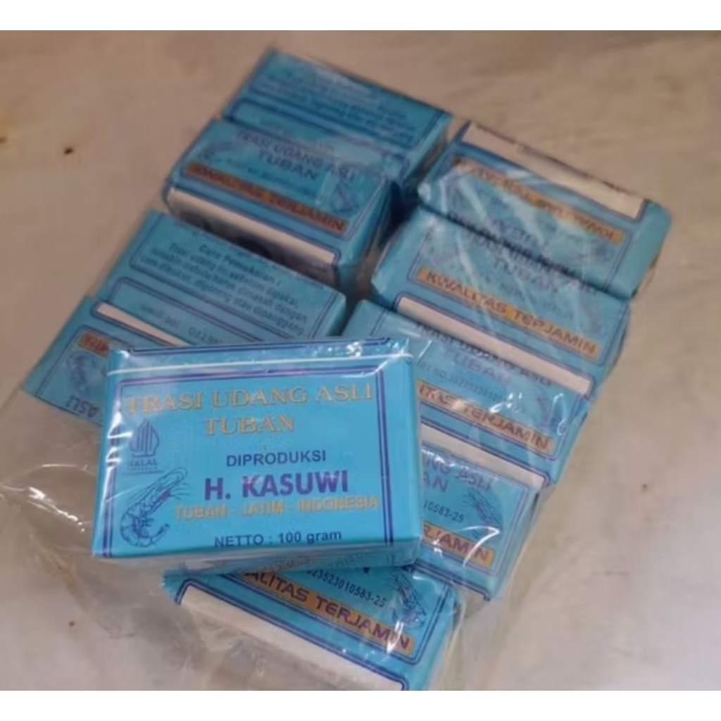 

(ISI 10Pcs) Terasi Trasi Udang H. KASUWI 100gr khas Tuban BEST SELLER
