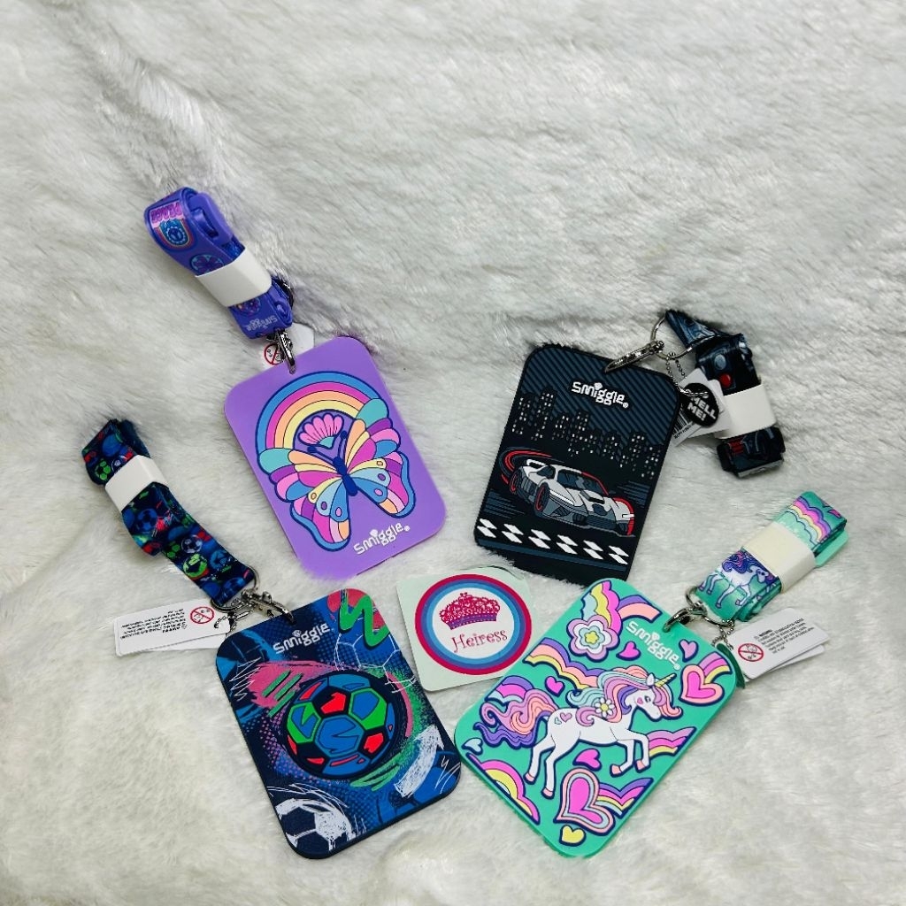 

Smiggle lanyard name tag tali kartu cars mickey uncorn