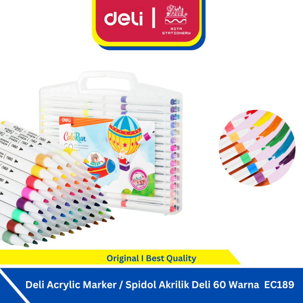 

Deli Acrylic Marker 60 Warna ColorRun / Spidol Akrilik Deli EC189-60