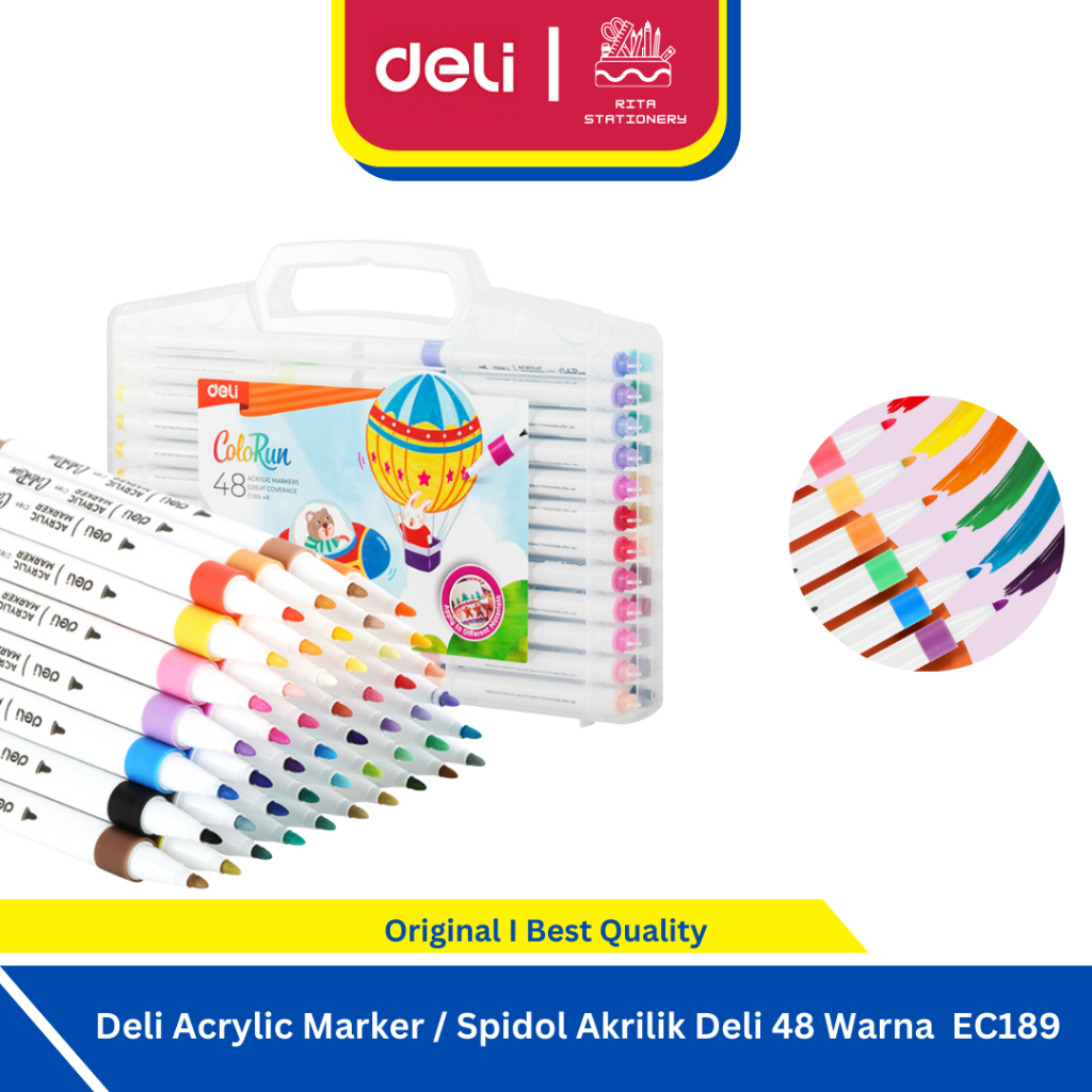 

Deli Acrylic Marker 48 Warna ColorRun / Spidol Akrilik Deli EC189-48