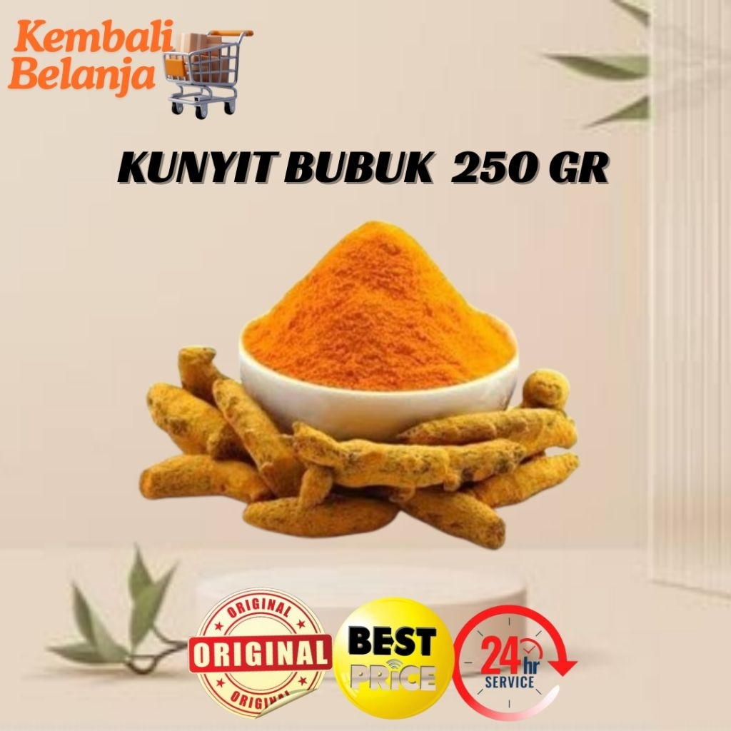 

Kunyit Bubuk Asli Tanpa Campuran Kemasan 250 Gram