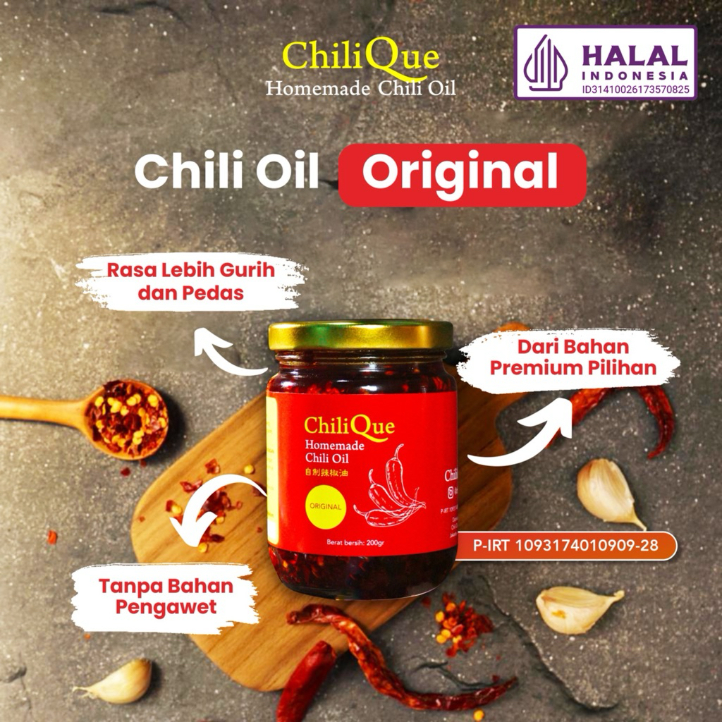 

Chili Oil Original / Minyak Cabai/ Original /Bahan Premium /Pedas Gurih